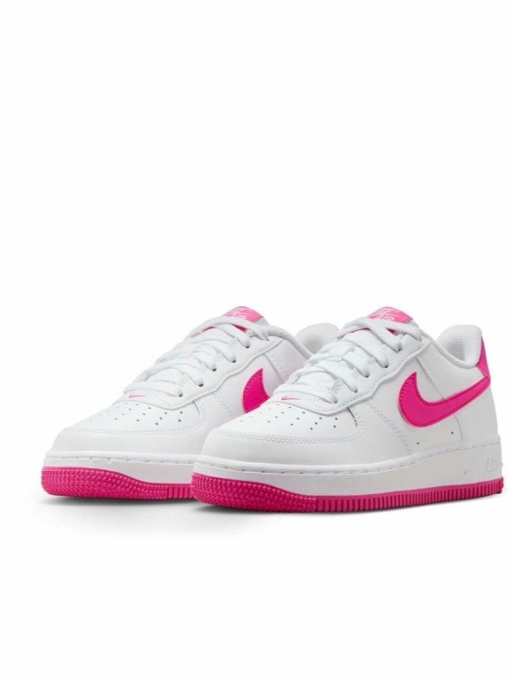 Nike Girls Youth size 3 Low-Top Sneakers in White and Hot Pink